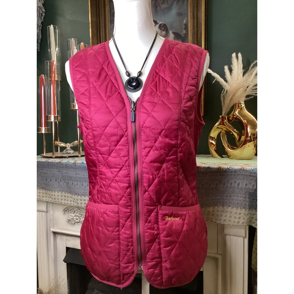 Barbour Betty Interactive Liner Quilted Vest Raspberry LQU0088PI71 Womens 6
